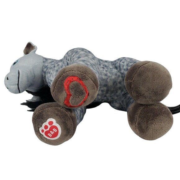 Build a Bear Hearts & Horses Appaloosa Plush Horse Gray Speckled Dapple Pony - Picture 7 of 8